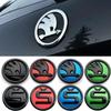 JNPV7 für 80mm 90mm Auto Front Ersetztes Emblem Heckklappe Aufkleber Octavia Rapid Fabia Superb KAMIQ VRS Auto Emblem Zubehör