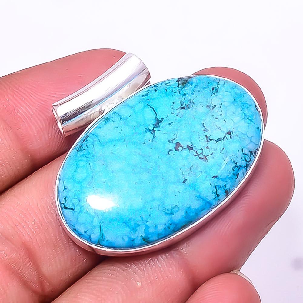 

Magnesite Turquoise 925 Sterling Silver Pendant 1.25 P14