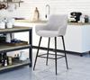 Bar Stool Grey Set 2 Pcs Cm 55X55X109
