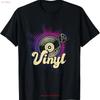 Vinyl Records Lover Music Enthusiast Turntable RPM T Shirt Vintage Washed Homme Soft Breathable Comfortable Slightly Unisex