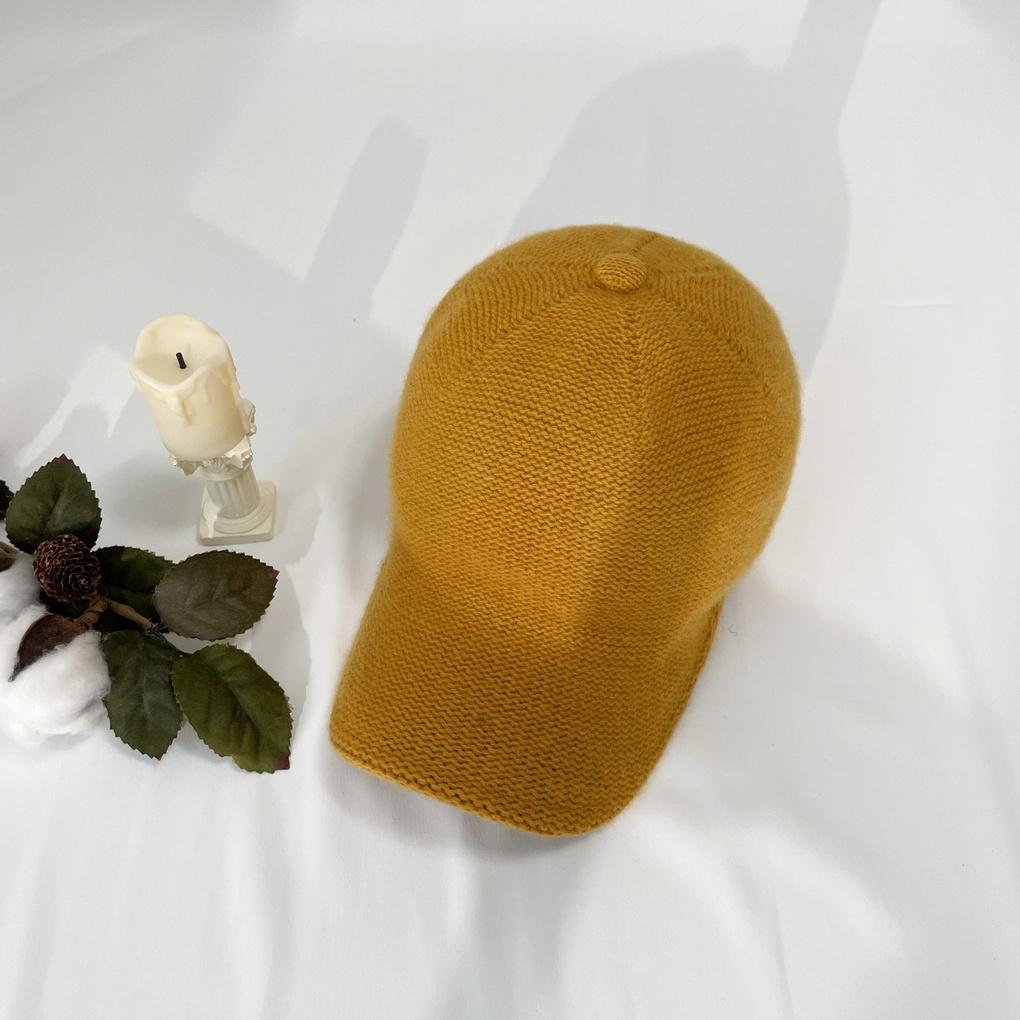 Unisex Basic Daily Baseball Cap Plain Wool Knit Ball Cap
