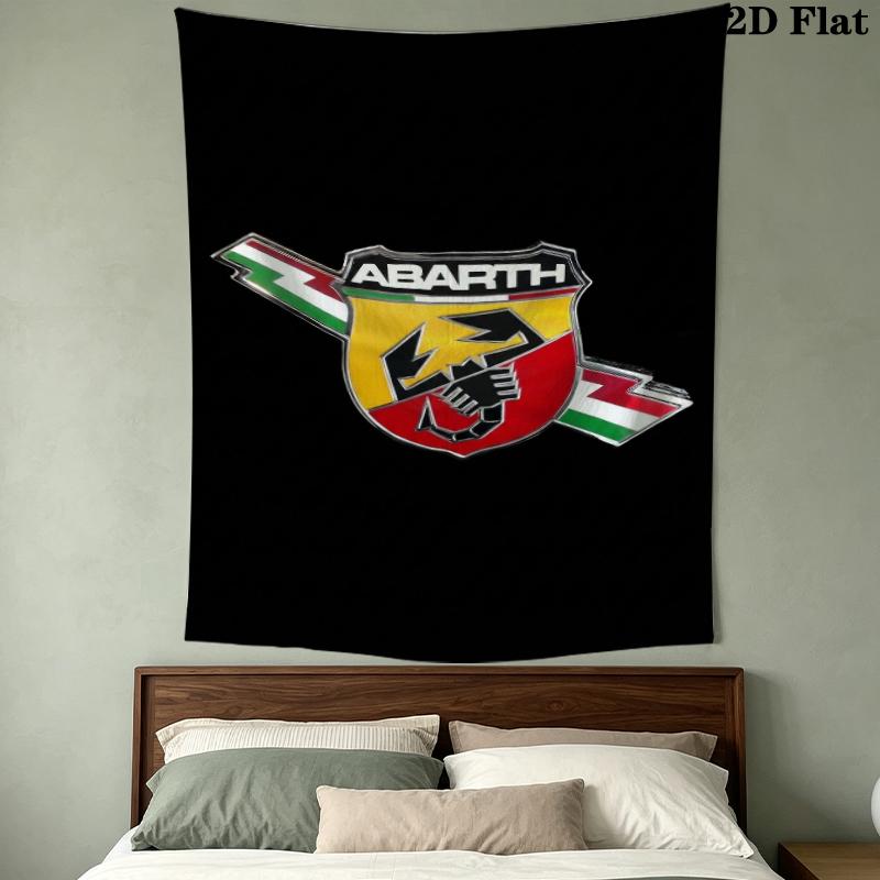 Abarth Pattern Wall Tapestry Aesthetic Wall Hanging Printed Fabric Blanket Decorative Tapestries for Bedroom Living Room Home Decor