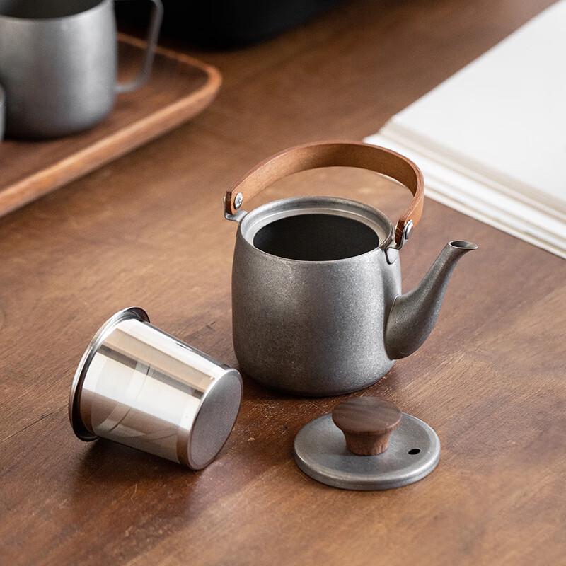 Bo Guang Feng 5-Piece Stainless Steel Portable Handle Tea Set