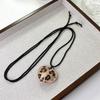 Spade Heart Leather Hemp Rope Necklace: Adjustable, Stylish Collarbone Chain