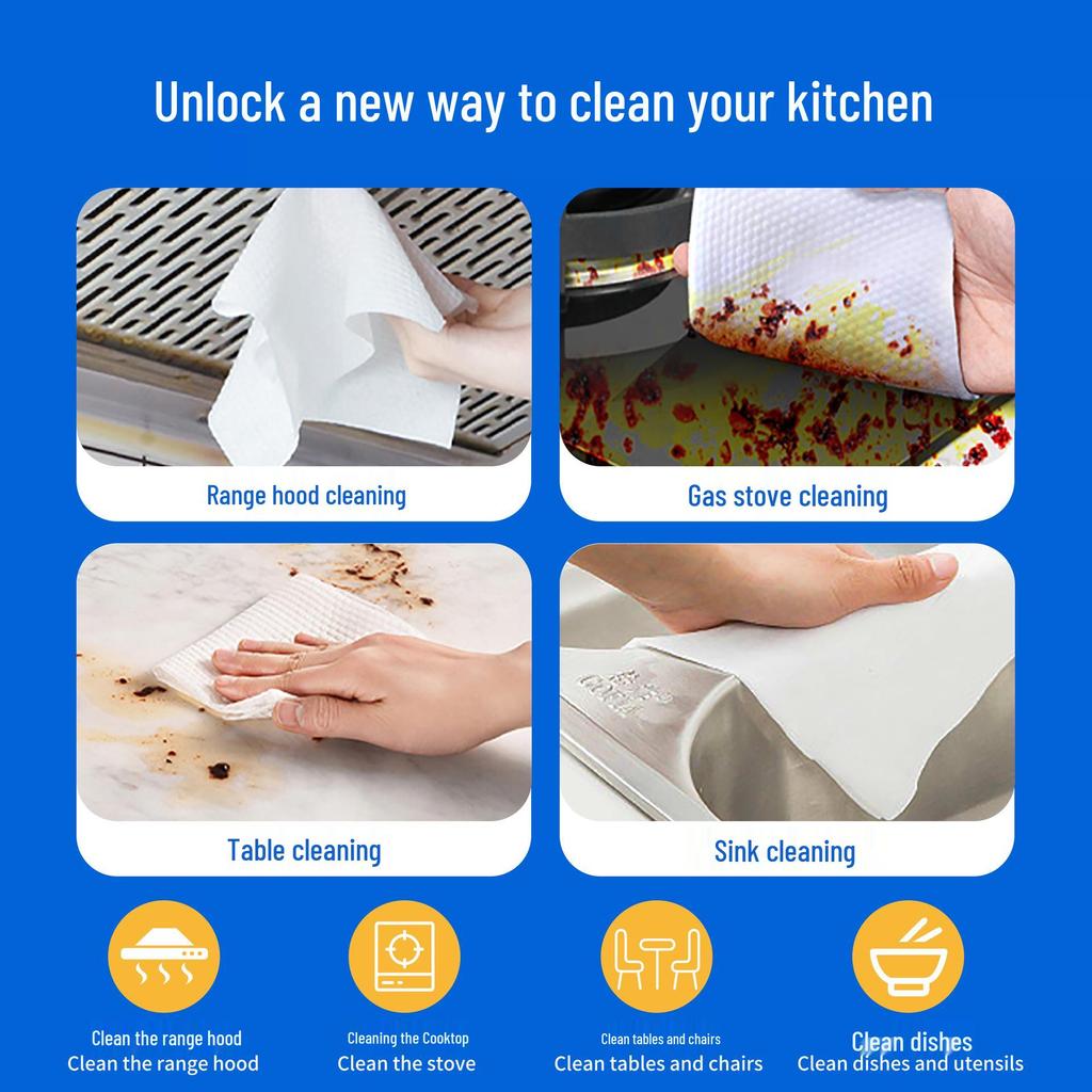 80-Pack Kitchen Wipes for Oil Stain Removal - Extra Large, Pull-Type with Lid