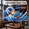 Octopus Sea Life Theme Throw Blanket Custom Name Text Personalized Blanket Soft Cozy Blanket for Home Sofa Bed