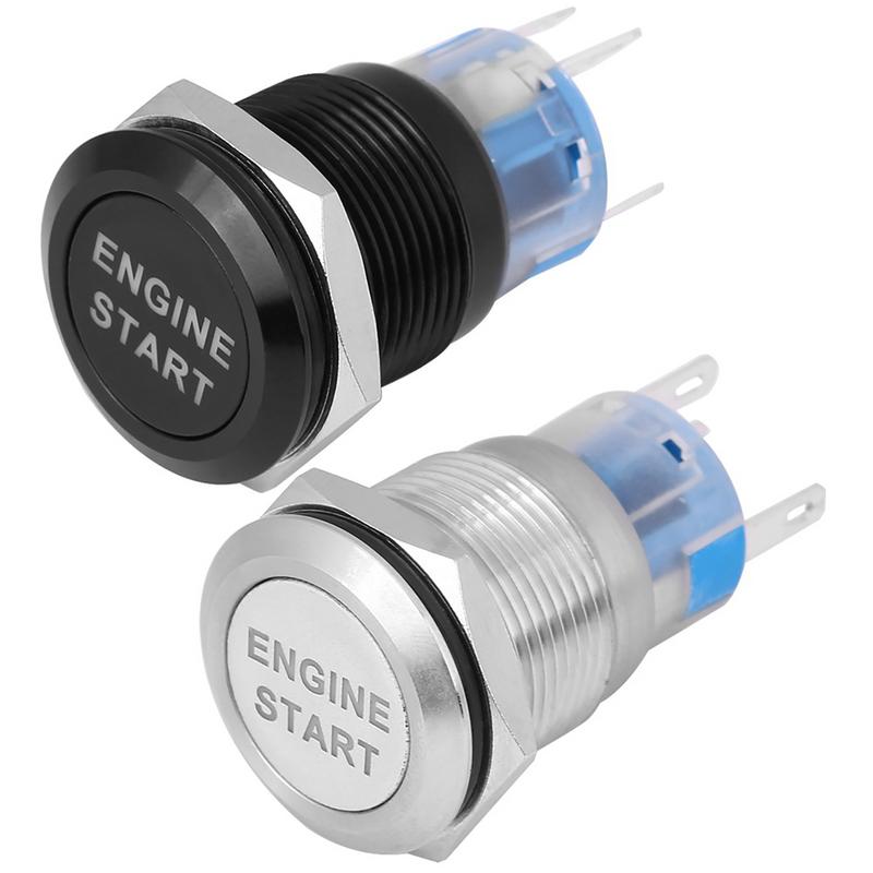 Engine Start Stop Button Metal Spin Button Start Engine Auto Accessories Automotive Start Stop Button With LED DIY Car