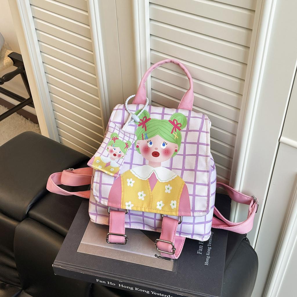 Schoolbag1011 Japanese cartoon illustration large-capacity spring outing backpack Mori high-value girls lightweight casual backpack
