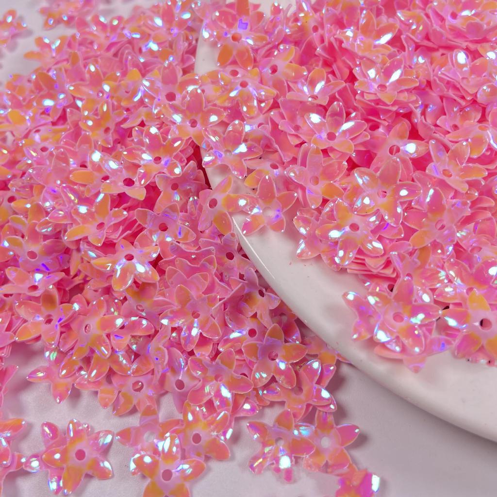 12mm Lily Flower Concave Pvc Sequins Diy Costume Dress Decorative Holographic Loose Beads 3D Floral Shoes Bag Sewing Film Sequin