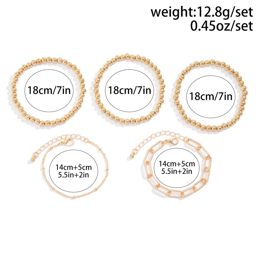 Heart Pendant Bead Stacking Bracelet Set Fashion Jewelry Minimalist Accessories Multi Layer Adjustable Bracelets for Women Girls Trend Charm Gift