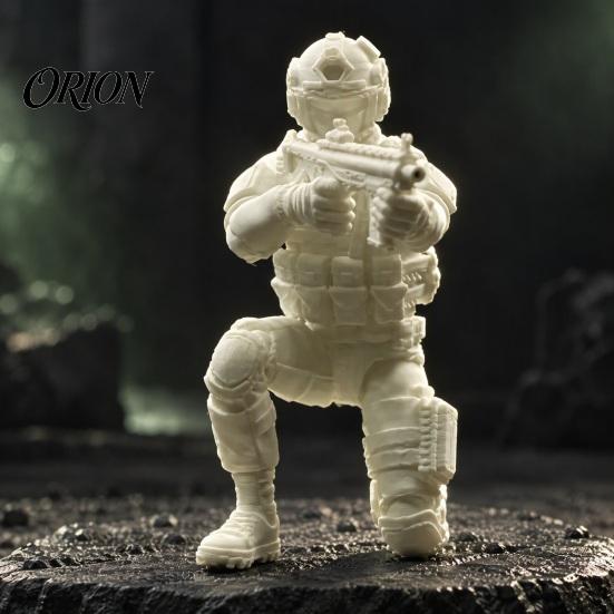Special Warfare Action Figure 3D Printed Forces Soldier Figurine, Kneeling Tactical Model, DIY Paintable Blank Tabletop Decor, Gift for Military
