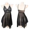 Mesh Sexy Clothing Lace Skirt Transparent Sexy Lingerie Dress Fashion Bow Deep V Lace Skirt  Home