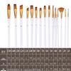 15-Piece Oil Painting Nylon Brush Set with Canvas Bag for Gouache & Watercolor