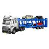 Simulation Engineering Road Double-deck Transport Truck Alloy Model Car Trailer With 4 Cars