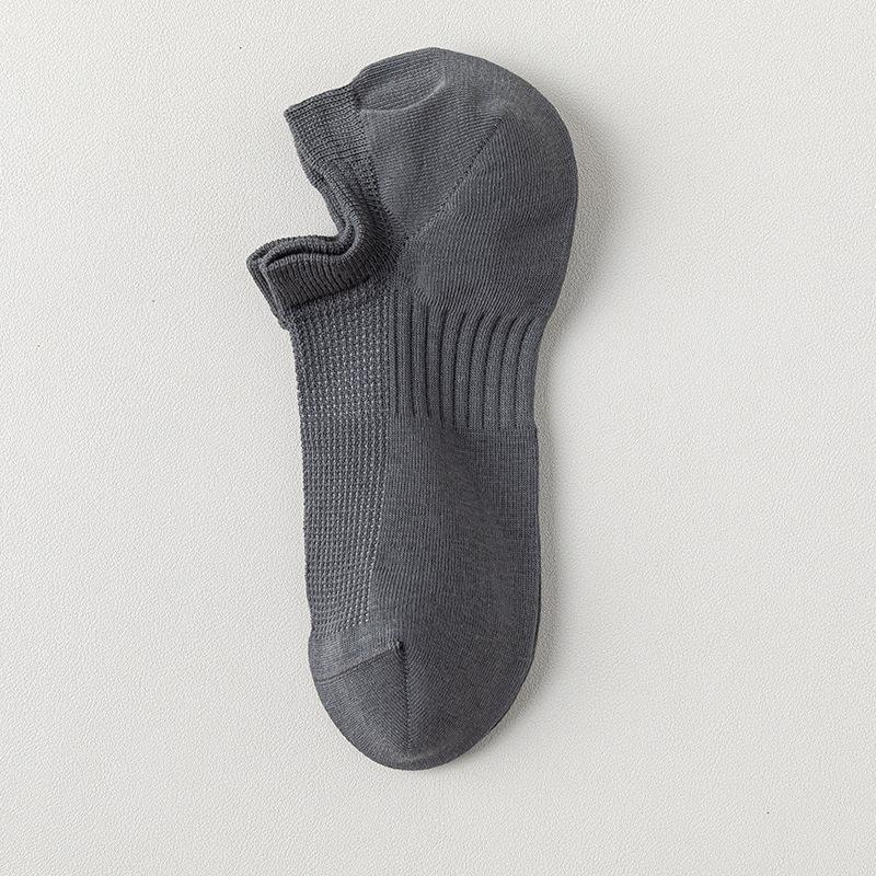 Solid Color Men's Mesh Boat Socks, Foot Ring Rubber Band Men's Socks, Trendy and Versatile Short Style