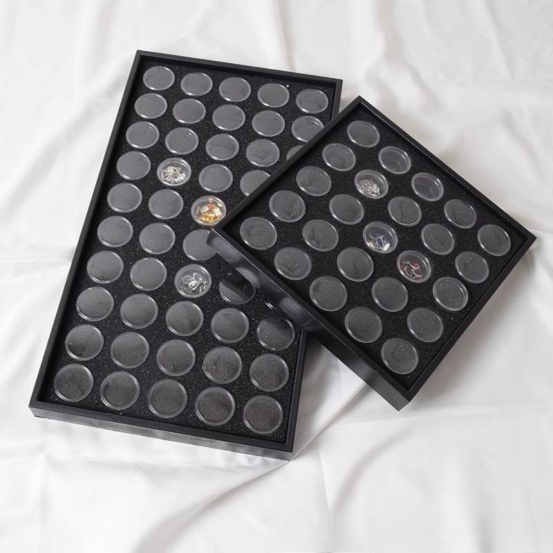25/50Grids Display Case Diamond Gemstone Storage Box Small Round Plastic Containers Box Jewelry Organizer Container with Foam