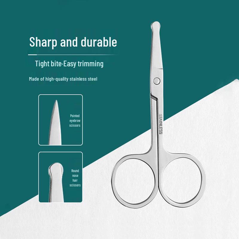 Stainless Steel Nose & Eyebrow Scissors: Pointed & Round Tips, Various Styles for Beauty & Makeup Needs
