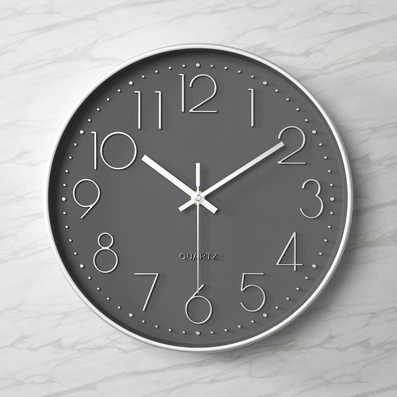 Clocks Living Room Silent Wall Clock Simple Fashion Clock Wall Hanging Home Three-dimensional Digital 40CM