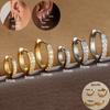 3PCS 6/8/10mm Round Circle Stainless Steel Zircon Huggie Hoop Earrings Set for Women Tiny Unisex Rock Earring Piercing Jewelry