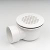 2" Low Profile Shower Drain with 2" x 1-1/2" Reducer Pipe Fitting and Perforated Strainer- PVC Side Outlet Drain Assembly for Replacement Shower Base