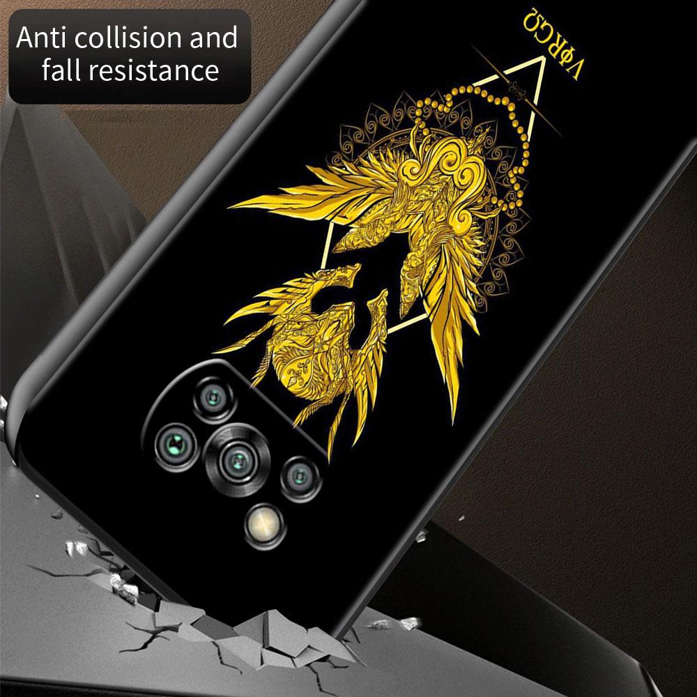 Custodia Per Xiaomi Mi Poco X3 NFC M3 Pro F3 GT M4 F1 12 11 Litre 12X Note 10 9T Nera Morbida Cover per Telefono Anime Saint Seiya Logo