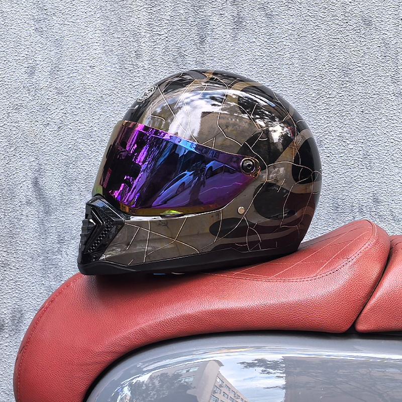 ORZ retro motorcycle helmet, American cruise full helmet, motorcycle with free brim