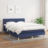 Maison Exclusive - Bed Slat Base with Mattress Blue 140x200 Cm Fabric