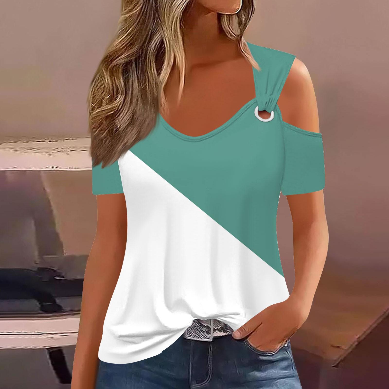 

Модные женские свободные летние простые повседневные топы с круглым вырезом и короткими рукавами XL зелёный