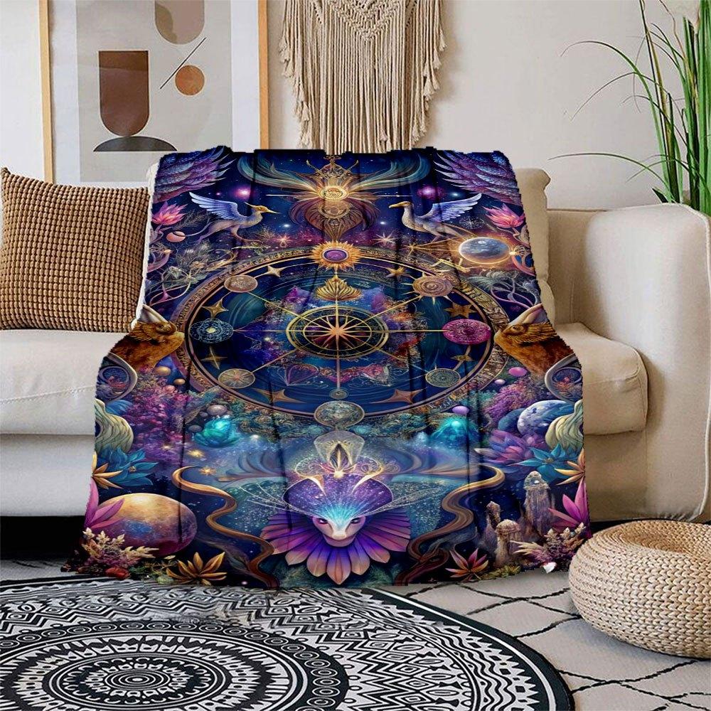 Blanket Flannel Throw Blanket for Sofa, Bed, Travel, Camping, Office 100x150cm