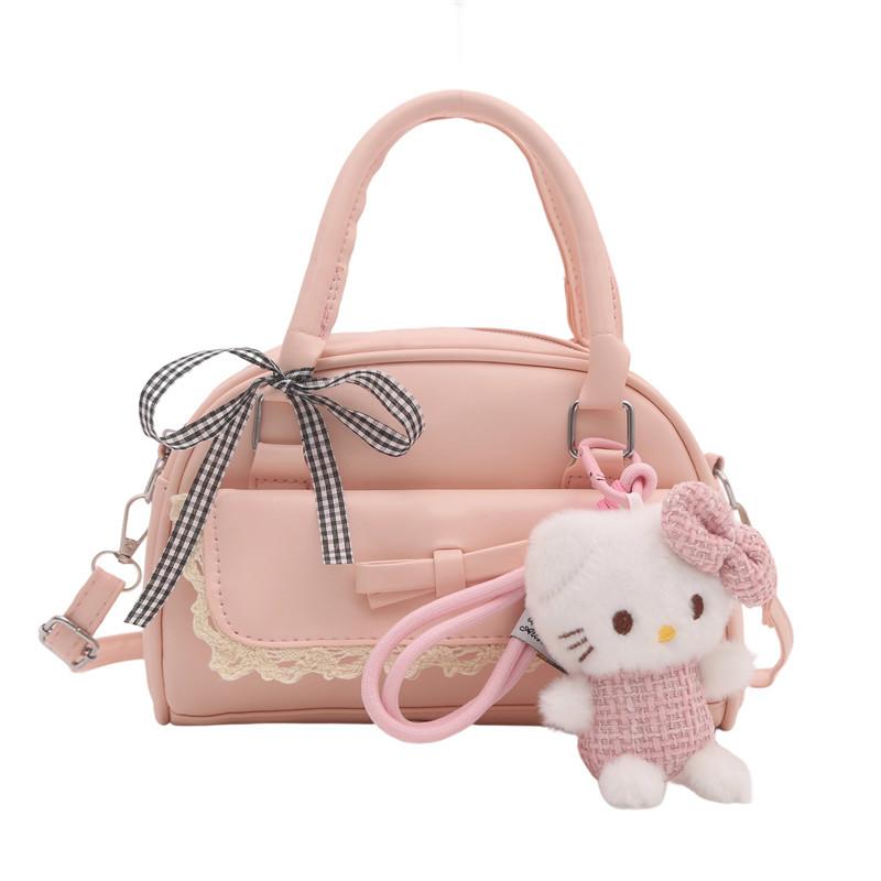 Cute cartoon girl bag 2 summer new large-capacity textured shoulder oblique span bag
