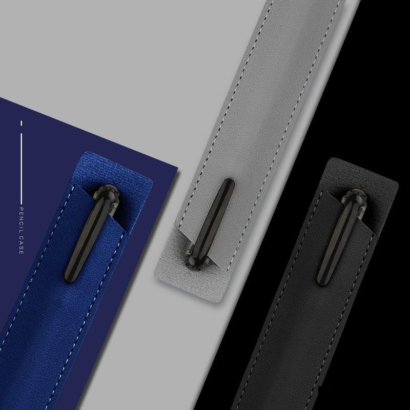 Soft Leather Pen Sheeve Fountain Pen Holder Bag Portable Pencil Case Pencil Pouch Office Kids School Supplies
