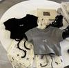Girls Summer Blouse Sets Bow Tops Baby Short Sleeve T-Shirt + Pants 2 Piece Suits Sweet Casual Kids