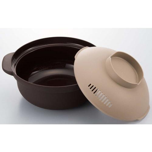 MI Creations KB-700 Microwave Cooking Pot, Brown, 1.5L, Made In Japan, Single-Serving Pot