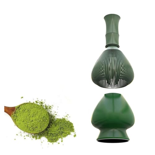 100-Stand Matcha Whisk, Made of ABS Plastic, Chasen (Chasen) Whisk Tool (Green)