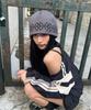 IDWS Ethnic Jacquard Maxi Beanie Gray
