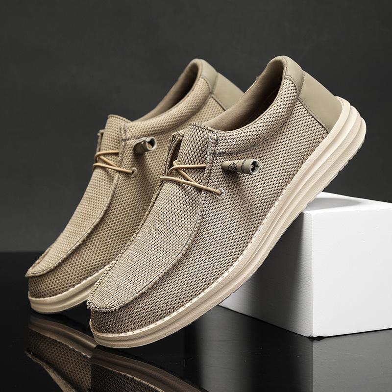 Mocassini da Uomo in Tela Extra Large - Slip-on Casual per Tendenze Transfrontaliere.