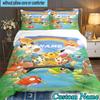 3PCS Custom Name Pika Bedding Set Printed Duvet Cover Closure Includes 1 Duvet Cover & 2 Pillowcases for All Seasons Bedroom Decor