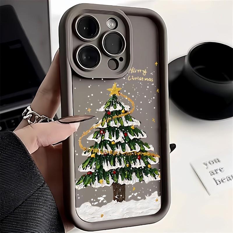 

Чехол для телефона «Рождественская елка» для iPhone 17 16e 16 15 14 13 12 11 Air Pro Max Mini XR XS X 7 8 6 6s Plus Мягкая задняя крышка из ТПУ iPhone 11