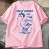 Silly Goose On The Loose T Shirts for Women Funny Cowgirl Western Tee Shirt Fashion Round Neck Graphic Summer Tshirt Clothes