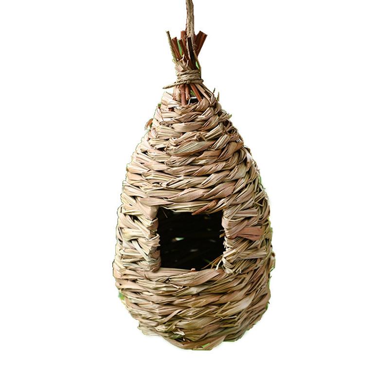 Birds Nest Outdoor Hand-Weaved Decorative Bird House Bird Cage Shelter Weaved Hanging Parrot Nest Creative Handmade Bird Cage