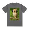 Lustige Meowl Meme T-Shirts Katze Eule Headset Herren Damen Kleidung Mode Harajuku Kurzarm Baumwolle Sommer Übergroß