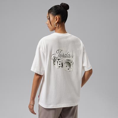 Jordan T Shirts Women s White Crew Neck Moderate S