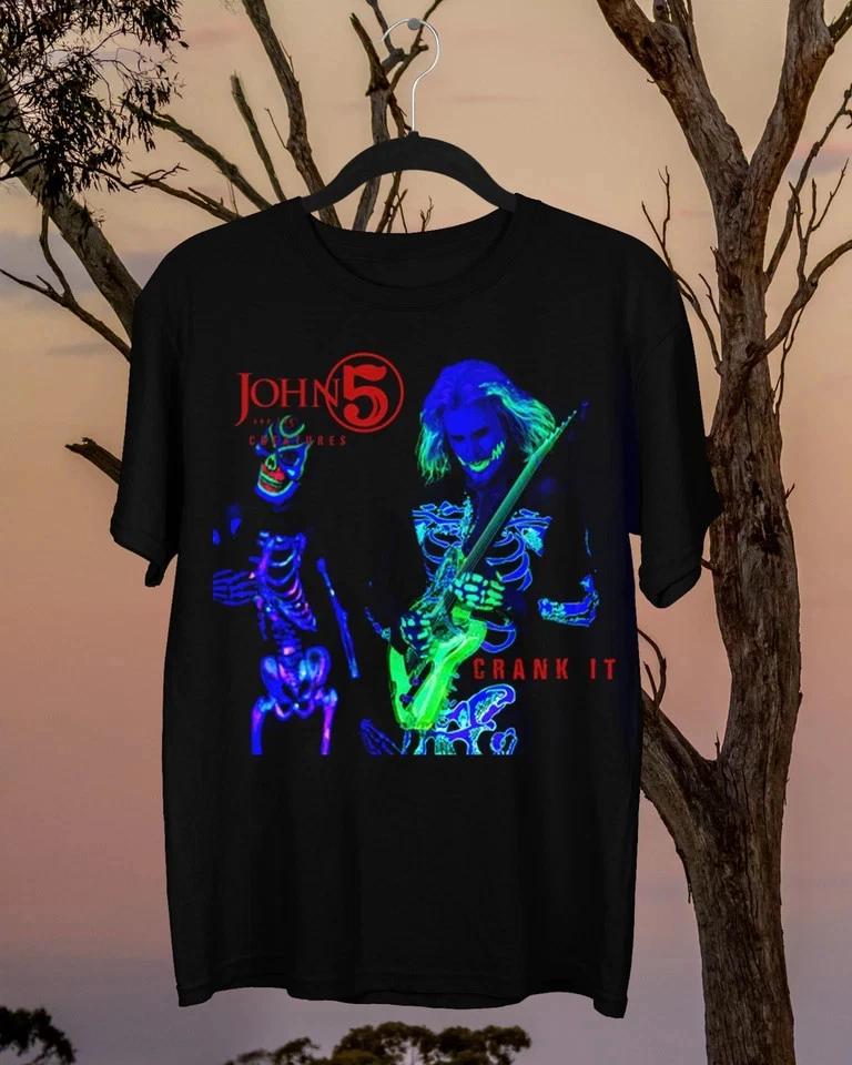 

John 5 - Crank It Short Sleeve Cotton Black All Size Gift T-Shirt 2XL