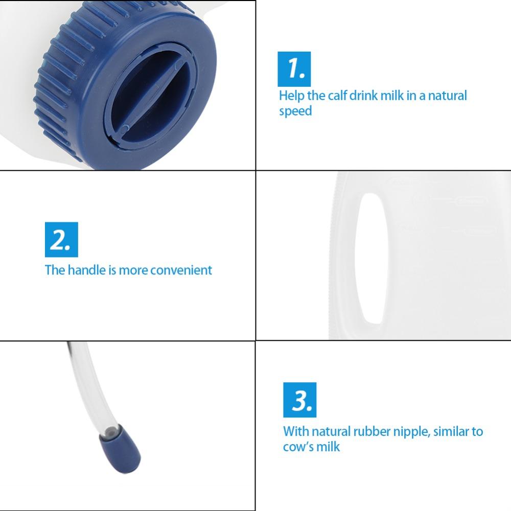 PE Farm Animal Bottle Thickening Handle Milk Feeding Bottle Easy Clean Calf Feeding Bottle Calves