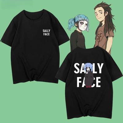 Sally Face Puzzles Jeux Accessoires T-shirts Graphiques Femmes Unisexe Été Mode Gothique Décontracté T-shirt en Coton Shorts Manches Courtes Vintage