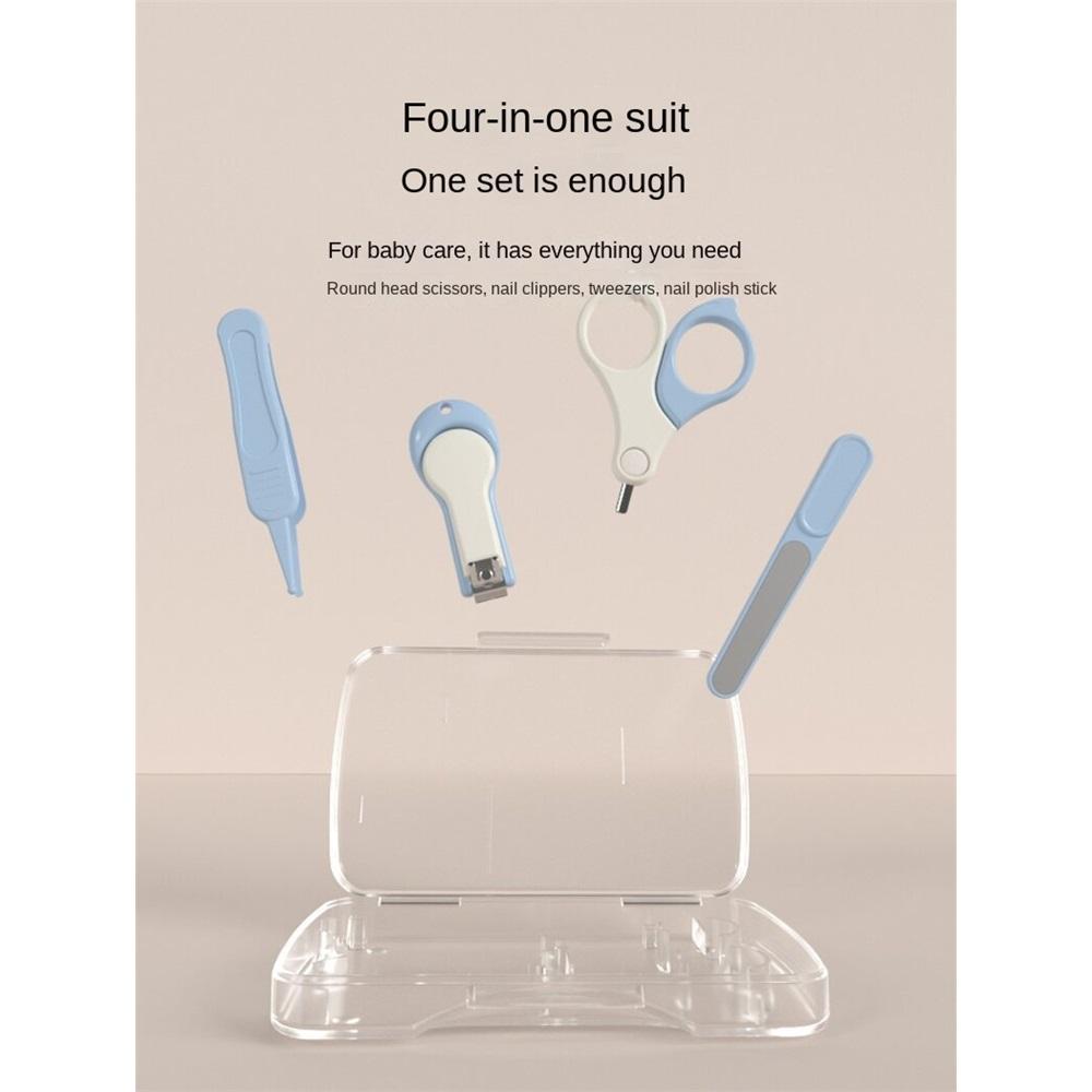 Babies' Nail Clippers Suit Anti-Pinch Nail Clippers Baby Nail Clippers Scissors Nose Clip Ear Pick Nursing Full Set baby care