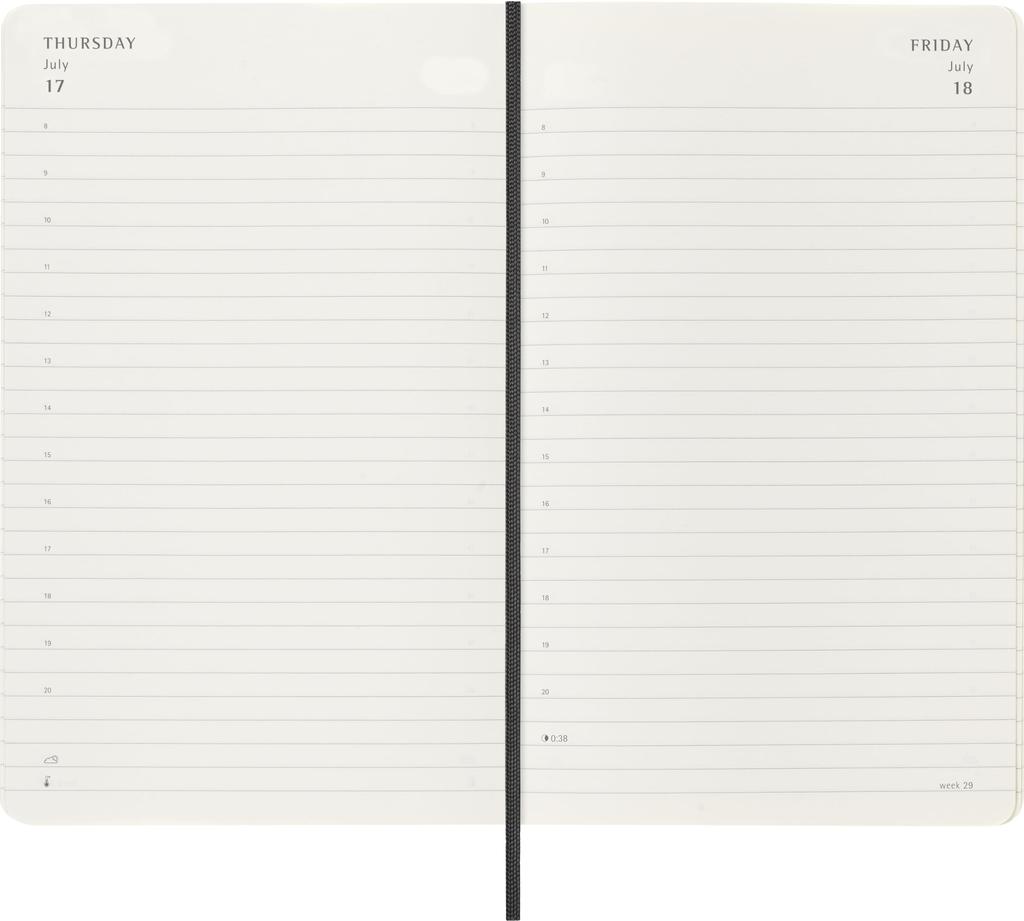 Moleskine 2025 Planner, 18-Month Daily Diary, July Start, Large Size (13cm x 21cm), Soft Cover, Black, DSB18DC3Y26