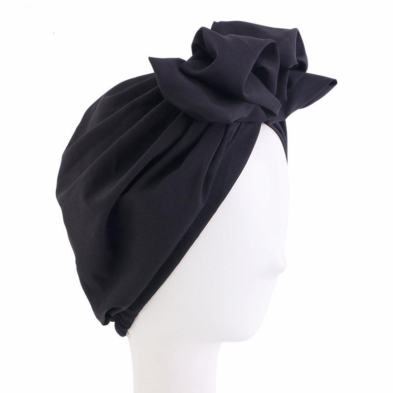 Women Bowknot Turban Elastic Beanies Pleated Chemo Cap Hijab Muslim Headwear Stretch Hair Loss Head Cover Scarf Wrap Bonnet Hat