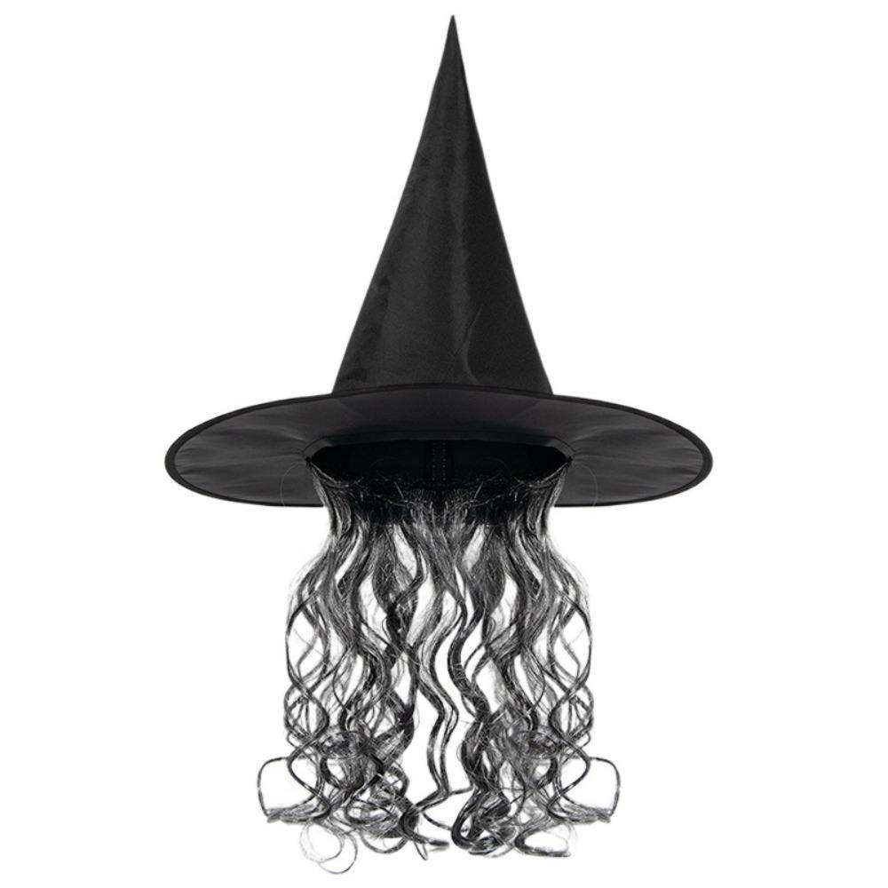 Spider Web Halloween Horror Witch Mask Green Demon Mask Makeup Witch Wig Hat Mask Set  Men