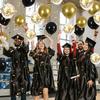Black and Gold Silver Balloon Garland Arch Kit with 114 Latex Balloons for Wedding Birthday Anniversary Celebration Indoor Decor